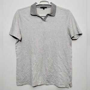 Robert Barakett Light Gray Striped Polo Shirt Men's L Classic Preppy
